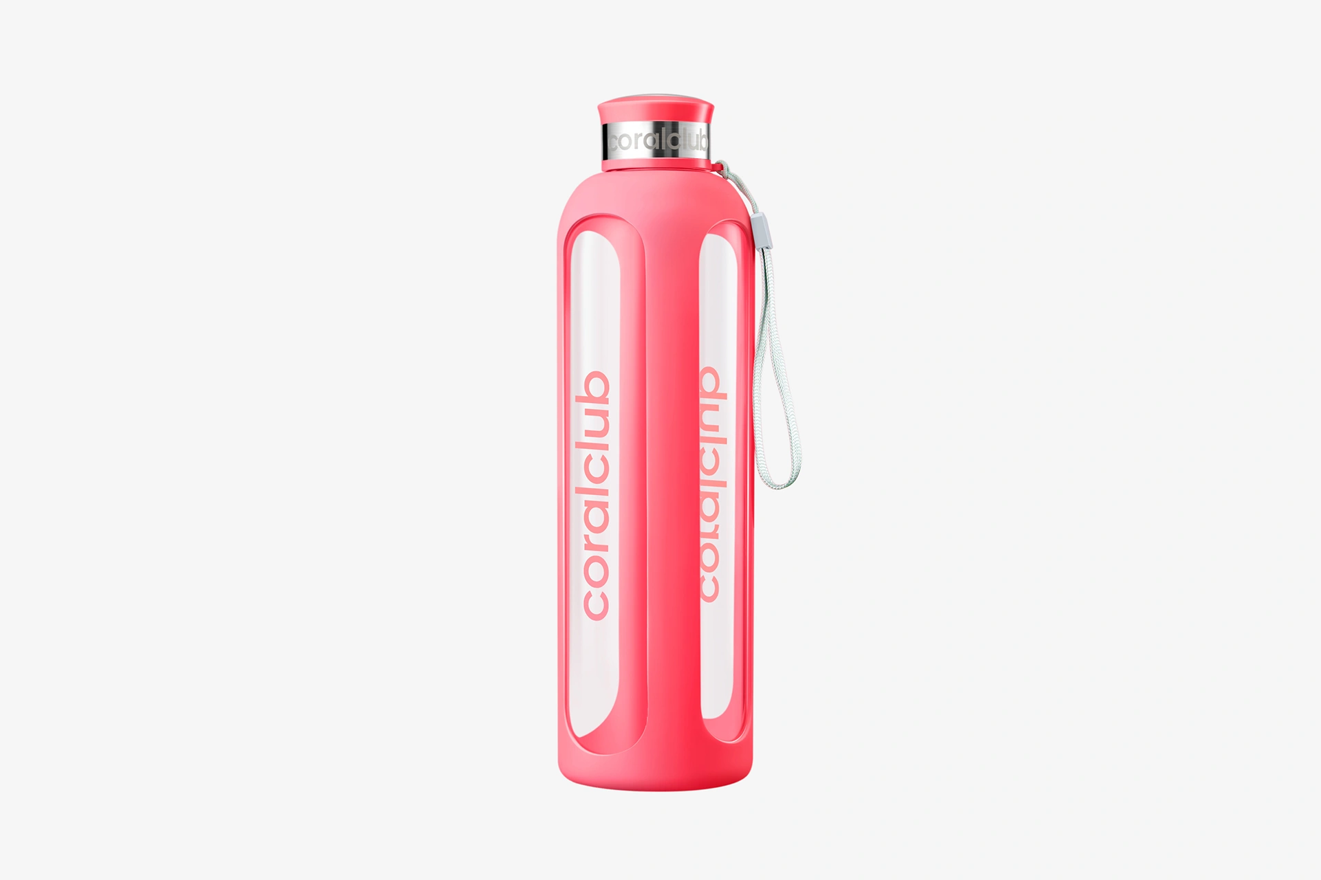 Clear Water glass bottle, Living Coral